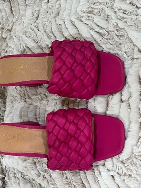 Seychelles Fuchsia Braided Slide Sandals